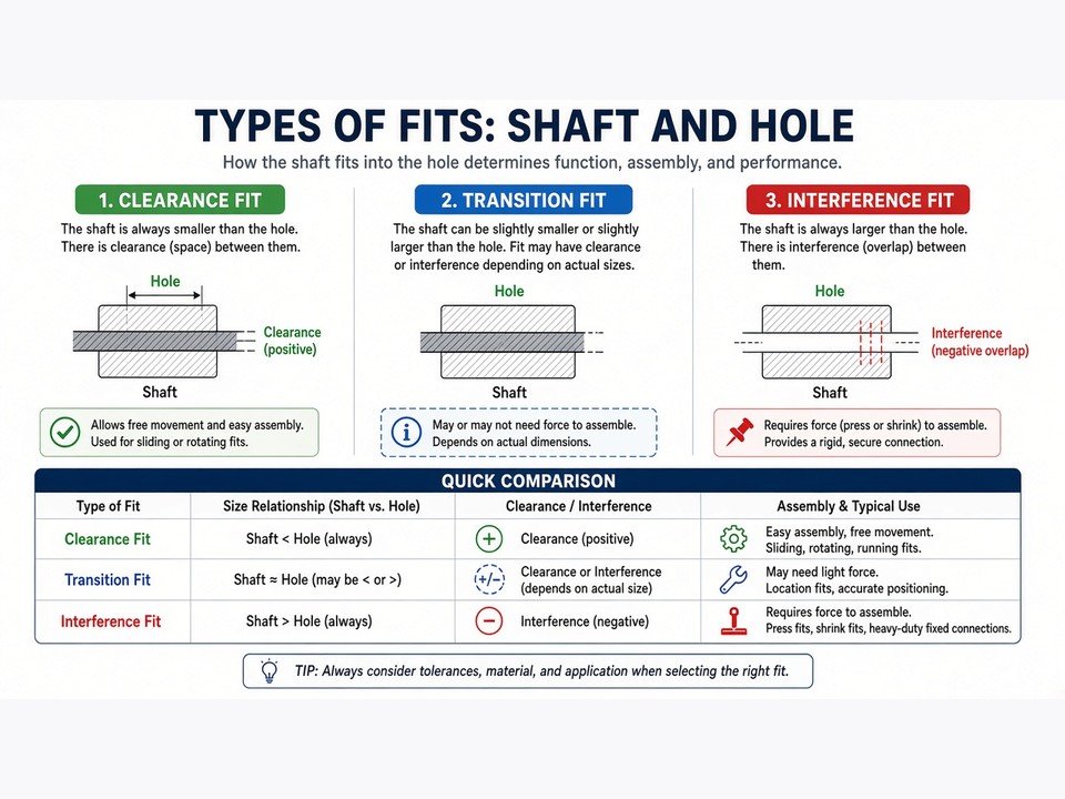 Types of Fits in Engineering: Clearance, Transition & Interference Explained